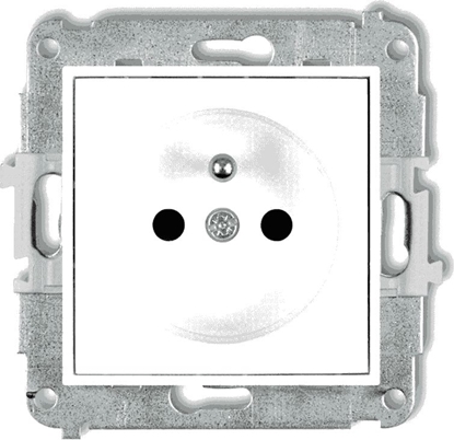 Attēls no Karlik MINI Gniazdo pojedyncze z/u z przesonami biae MGP-1zp