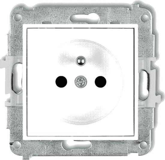 Picture of Karlik MINI Gniazdo pojedyncze z/u z przesonami biae MGP-1zp