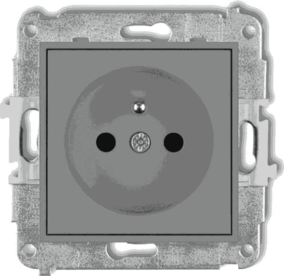 Attēls no Karlik MINI Gniazdo pojedyncze z/u z przesonami szary mat 27MGP-1zp