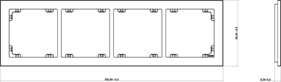 Изображение Karlik Ramka Deco poczwórna czarny efekt szka spód: czarny (12-12-DRS-4)