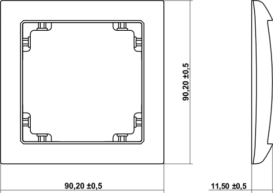 Picture of Karlik Ramka Deco Soft uniwersalna pojedyncza z tworzywa grafitowy mat (28DRSO-1)