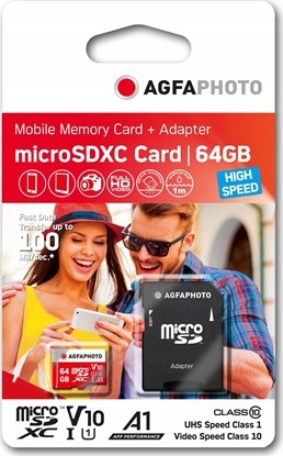 Attēls no Karta AgfaPhoto Agfa MicroSD MicroSDXC 64 GB Class 10 UHS-I/U1 V10 (SB6032)