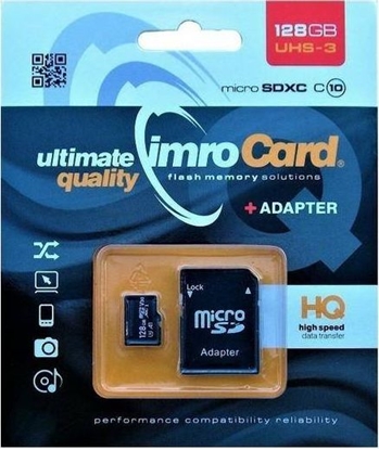Picture of Karta Imro MicroSDXC 128 GB Class 10 UHS-I/U3  (2_408394)
