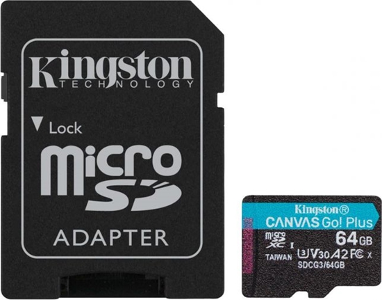 Изображение Karta Kingston Canvas Go! Plus MicroSDXC 64 GB Class 10 UHS-I/U3 A2 V30 (SDCG3/64GB)