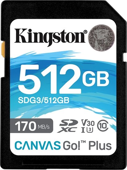 Изображение Karta Kingston Canvas Go! Plus SDXC 512 GB Class 10 UHS-I/U3 V30 (SDG3/512GB)