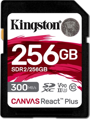 Attēls no Karta Kingston Canvas React Plus SDXC 256 GB Class 10 UHS-II/U3 V90 (SDR2/256GB)