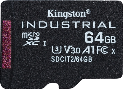 Attēls no Karta Kingston Industrial MicroSDXC 64 GB Class 10 UHS-I/U3 A1 V30 (SDCIT2/64GB)