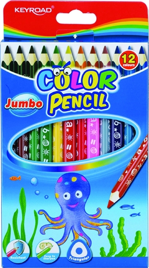 Picture of Keyroad KREDKI KEYROAD JUMBO TRÓJKTNE 12 KOLORÓW