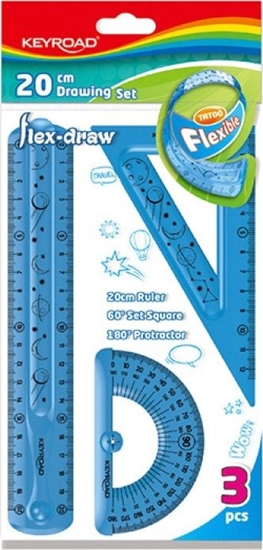 Изображение Keyroad Zestaw geometryczny KEYROAD Flex-draw, z grafik, zawieszka, mix kolorów