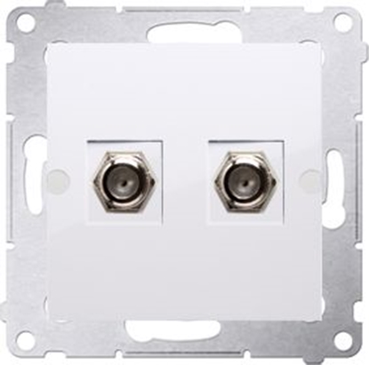 Attēls no Kontakt-Simon Gniazdo antenowe Simon 54 typu F podwójne biay (DASF2.01/11)