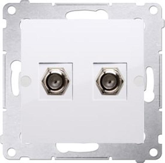 Изображение Kontakt-Simon Gniazdo antenowe Simon 54 typu F podwójne biay (DASF2.01/11)