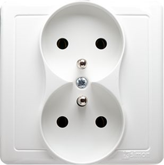 Picture of Kontakt-Simon Gniazdo podwójne Simon Basic z uziemieniem 16A biay (BMGZ2z/11)