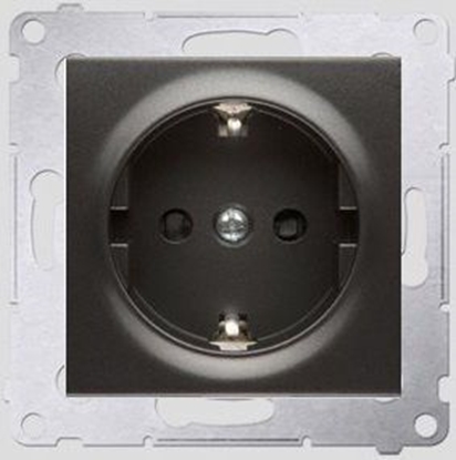 Picture of Kontakt-Simon Gniazdo pojedyncze SCHUKO z/u 16A IP20 z przeson torów antracyt (DGSz1Z.01/48)