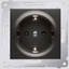 Picture of Kontakt-Simon Gniazdo pojedyncze SCHUKO z/u 16A IP20 z przeson torów antracyt (DGSz1Z.01/48)