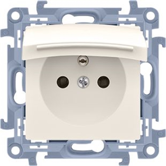 Picture of Kontakt-Simon Gniazdo pojedyncze Simon 10 hermetyczne IP44 z klapk 16A kremowy (CGZ1BZ.01/41)