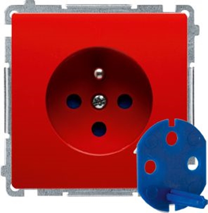 Picture of Kontakt-Simon Gniazdo pojedyncze Simon Basic DATA z kluczek uorawniajcym 16A czerwony (BMGD1.01/22)