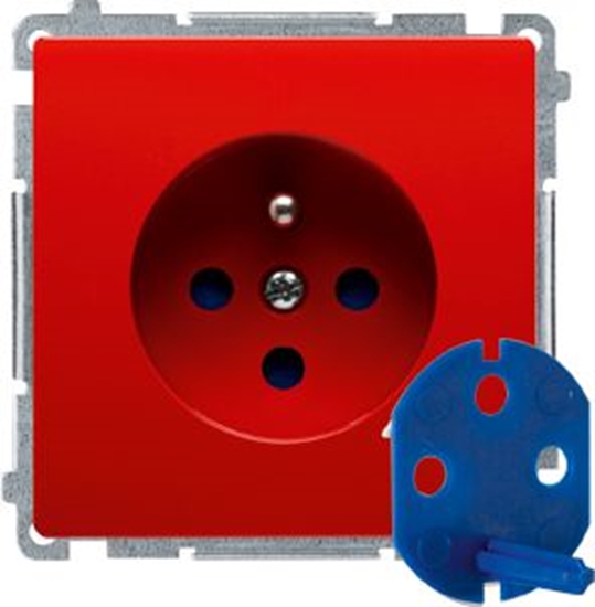 Picture of Kontakt-Simon Gniazdo pojedyncze Simon Basic DATA z kluczek uorawniajcym 16A czerwony (BMGD1.01/22)