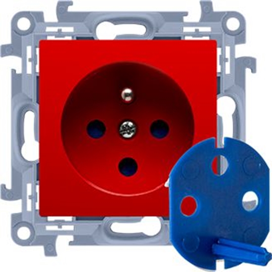 Picture of Kontakt-Simon Gniazdo wtyczkowe pojedyncze Data z kluczem uprawniajcym 16A czerwony (CGD1.01/22)