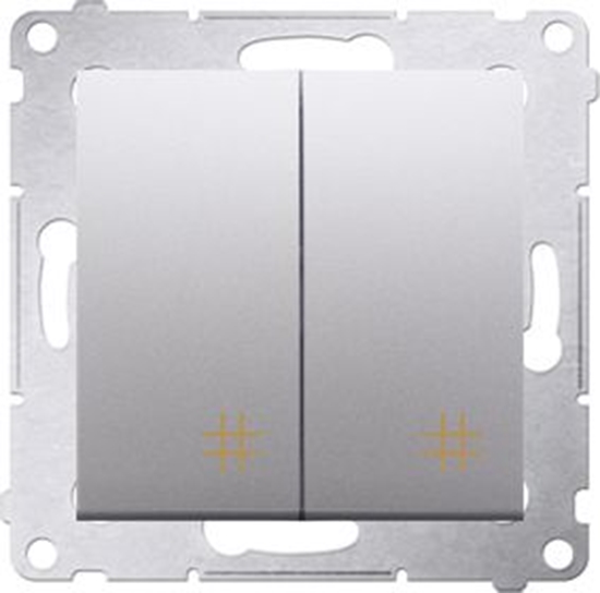 Picture of Kontakt-Simon cznik krzyowy Simon 54 podwójny 10AX 250V srebrny mat (DW7/2.01/43)