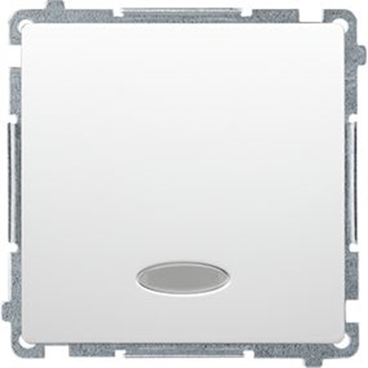 Attēls no Kontakt-Simon Przycisk pojedynczy zwierny podwietlenie LED 10AX 250V biay (BMP1L.01/11)