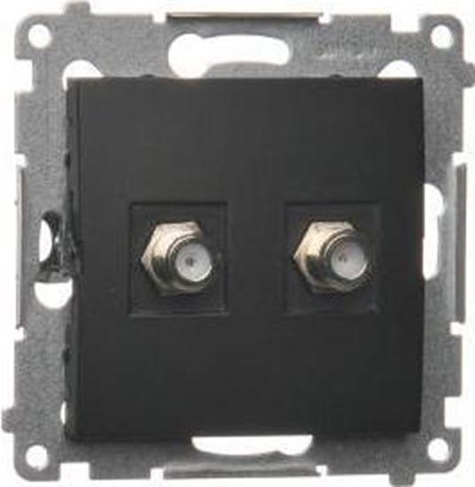 Picture of Kontakt-Simon Simon 54 Gniazdo antenowe typu F podwójne (modu). Do instalacji indywidualnych czarny mat DASF2.01/49