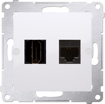 Picture of Kontakt-Simon Simon 54 Gniazdo HDMI + komputerowe RJ45 kat.6 biae (DGHRJ45.01/11)