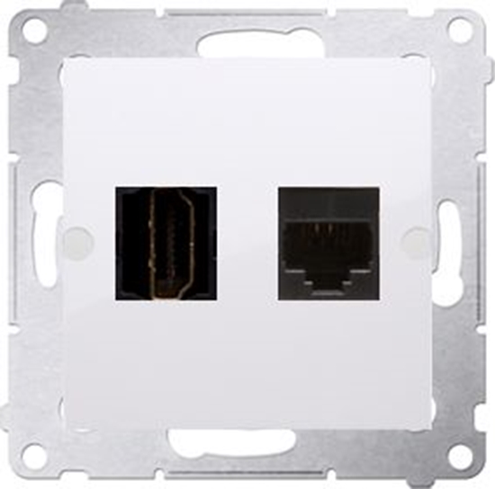 Picture of Kontakt-Simon Simon 54 Gniazdo HDMI + komputerowe RJ45 kat.6 biae (DGHRJ45.01/11)