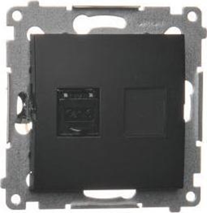 Picture of Kontakt-Simon Simon 54 Gniazdo komputerowe pojedyncze RJ45 kategoria 6 z przeson przeciwkurzow (modu) czarny mat D61.01/49