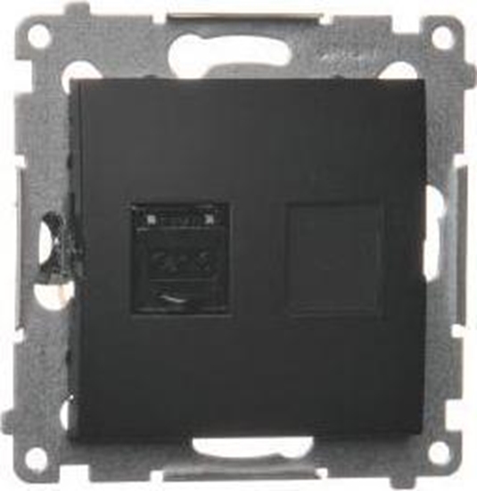 Picture of Kontakt-Simon Simon 54 Gniazdo komputerowe pojedyncze RJ45 kategoria 6 z przeson przeciwkurzow (modu) czarny mat D61.01/49