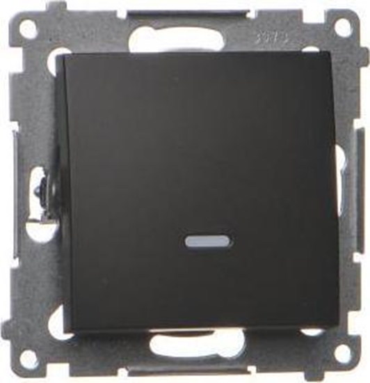 Picture of Kontakt-Simon Simon 54 cznik jednobiegunowy z podwietleniem LED (modu) 10AX 250V szybkozcza czarny mat DW1L.01/49