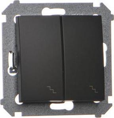 Attēls no Kontakt-Simon Simon 54 cznik schodowy podwójny (modu) 10AX 250V zaciski rubowe czarny mat DW6/2.01/49