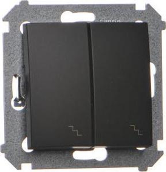 Picture of Kontakt-Simon Simon 54 cznik schodowy podwójny (modu) 10AX 250V zaciski rubowe czarny mat DW6/2.01/49