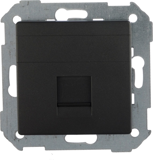 Picture of Kontakt-Simon Simon 82 Pokrywa gniazda teleinformatycznego pojedynczego RJ paska z adapterem i przeson grafit (82005-38)