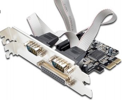 Attēls no Kontroler Microcom PCIe 2.0 x1 - 2x RS-232 DB9 + 1x LPT BD25 (MC-PCIE-MCS1P2S)