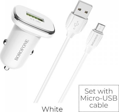 Attēls no adowarka Borofone 1x USB-A 3 A  (BFO-BZ12A-M-W)