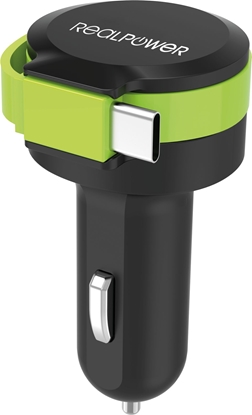 Picture of Realpower KFZ-Ladegerät Charger C 2400mA   1xUSB 1xUSB-C