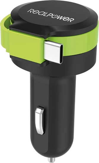 Picture of Realpower KFZ-Ladegerät Charger C 2400mA   1xUSB 1xUSB-C