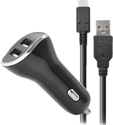 Изображение Ładowarka SteelPlay STEELPLAY Car Charger with 2 USB Ports 2.6A + 2m Charge Cable Switch