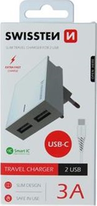 Attēls no Ładowarka Swissten 2x USB-A 3 A (22043000)
