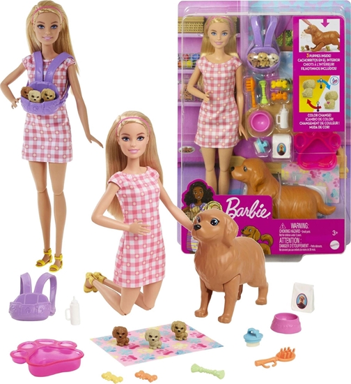 Изображение Lalka Barbie Mattel - Narodziny piesków (HCK75)