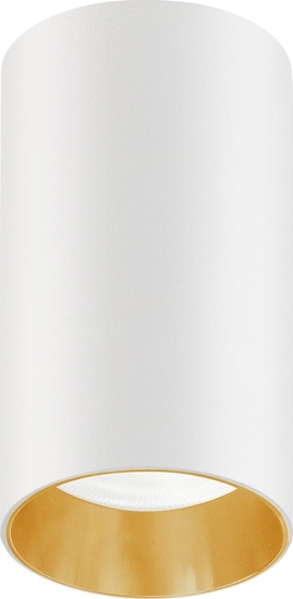 Picture of Lampa sufitowa Maclean Oprawa natynkowa / tuba Maclean, punktowa, okrga, aluminiowa, GU10, 55x100mm, kolor biay/zoty, MCE458 W/G