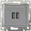 Picture of Legrand VALENA Gniazdo zasilajce 2xUSB 5V 1500mA aluminium (770270)