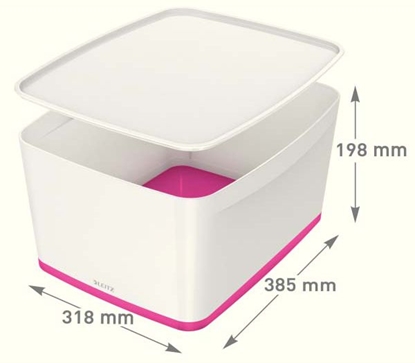 Attēls no Leitz MyBox Storage tray Rectangular Acrylonitrile butadiene styrene (ABS) Pink, White