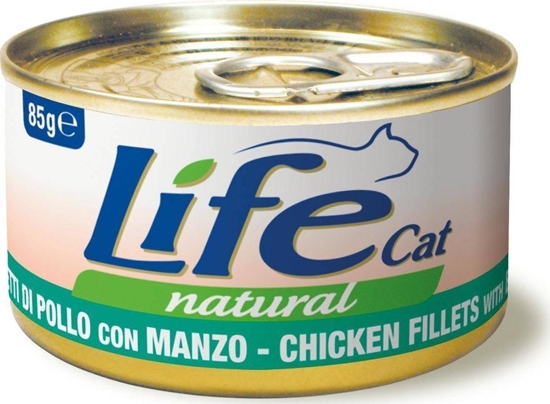 Изображение Life Pet Care LIFE CAT pusz.85g CHICKEN + BEEF FILLETS /24