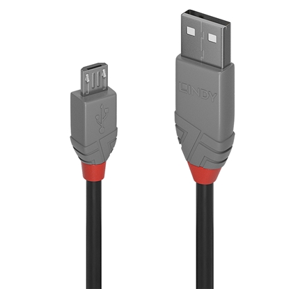 Attēls no Lindy 0,2m USB 2.0 Type A to Micro-B Cable, Anthra Line