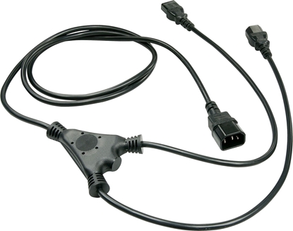 Attēls no Lindy 2m C14 to 2x C13 Y Extension Cable