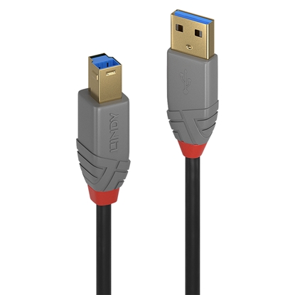 Attēls no Lindy 3m USB 3.2 Type A to B Cable, Anthra Line