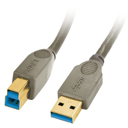 Изображение Lindy 41840 USB cable 0.5 m USB 3.2 Gen 1 (3.1 Gen 1) USB A USB B Grey