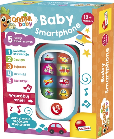 Picture of Lisciani Carotina Elektroniczny Baby Smartfon z 5 funkcjami