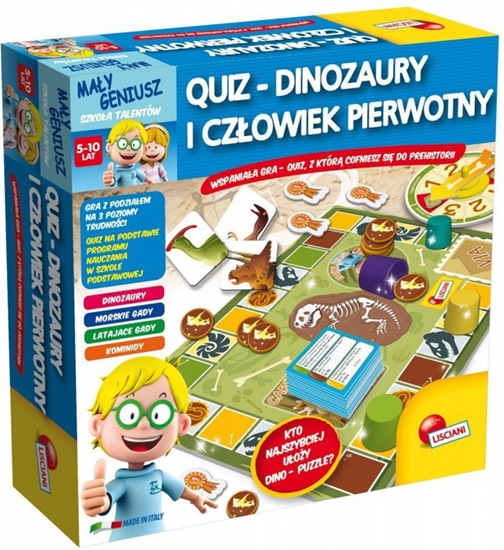 Изображение Lisciani Maly Geniusz, Quiz - Dinozaury i czlowiek pierwotny - P54374